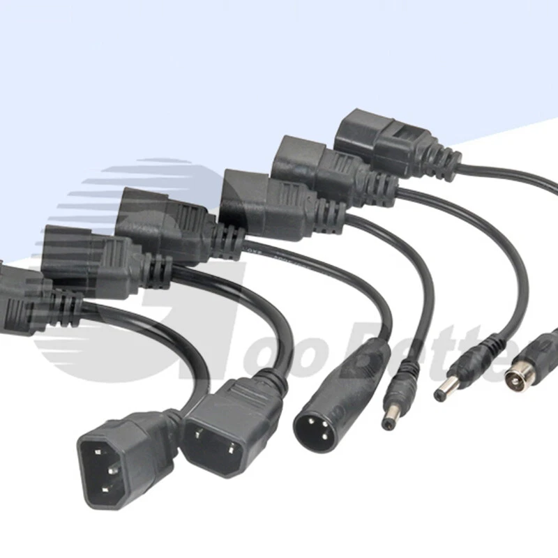 Power Supply Extension Cable IEC Male to DC 5.5mm x 2.1/2.5mm Female Plug Socket - Image 2 of 4