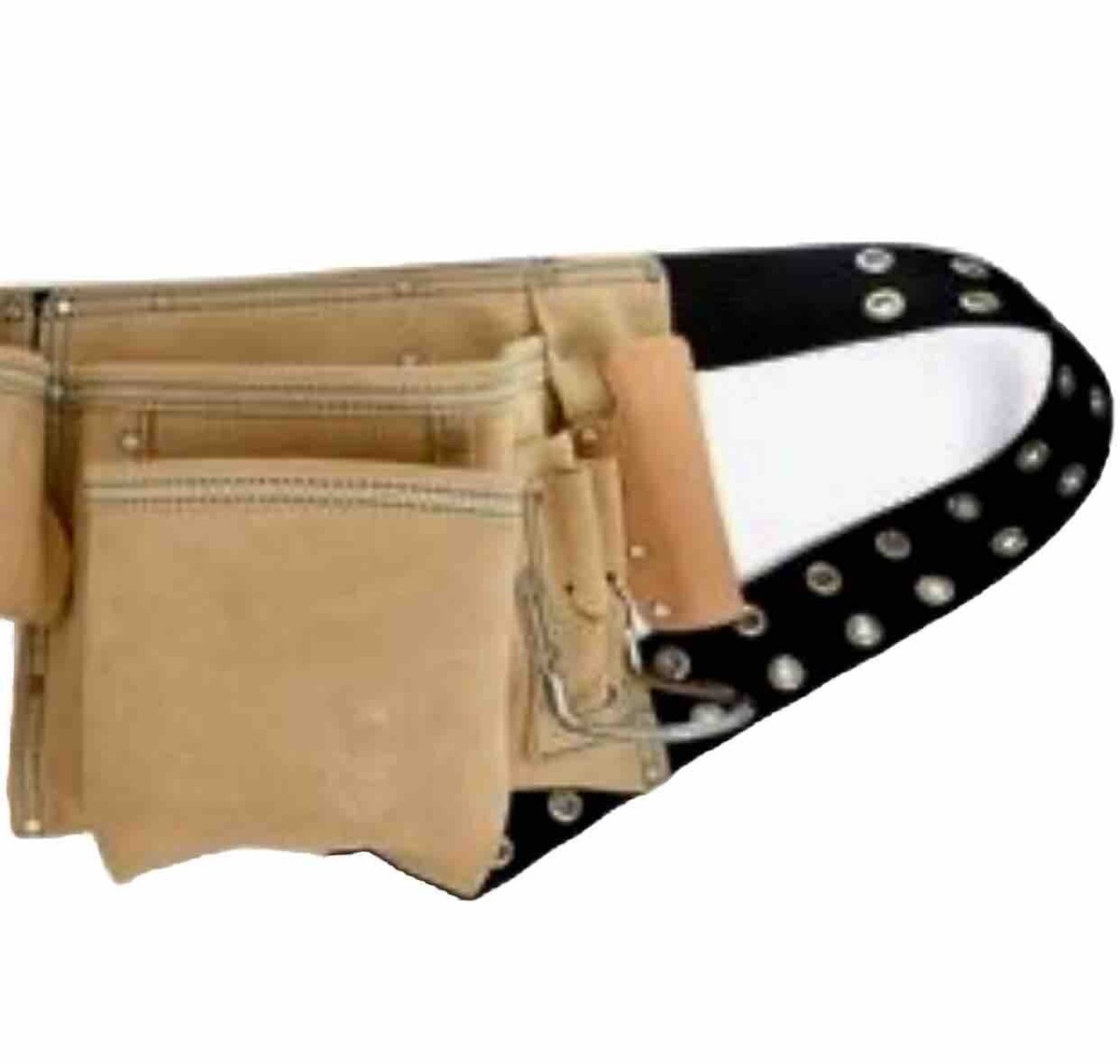 Graintex 10 Pocket Nail & Tool Pouch - Orange Suede Leather With 2 Inch Belt, Hammer Loops - View #5