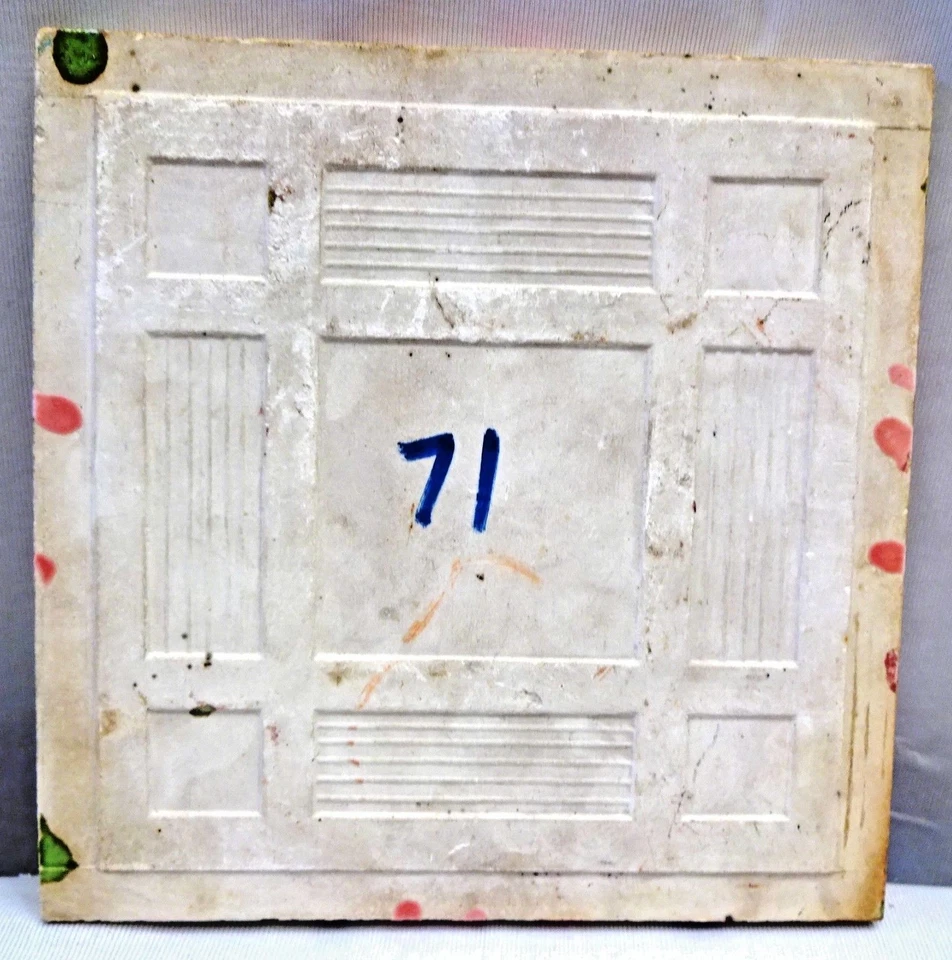 TILE MAJOLICA ART NOUVEAU PORCELAIN CERAMIC JAPAN ARCHITECTURE COLLECTIBLES #71 - Image 4 of 4