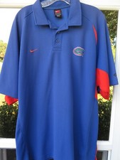 Nike Team Dri-Fit Mens Florida Gators NCAA Football Blue Coaches Polo Shirt XL