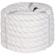 White Cotton Rope 1 inch x 50 feet Natural Thick Strong Rope for Crafts Sport...