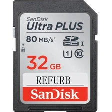 32GB SanDisk Ultra Plus 80MB/S C10 SD Memory Card USH-I SDSDUC-032G 4K VIDEO