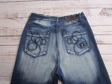 Vtg Y2K Akademiks Blue Distressed Faded Denim Jeans Mens 36 Actual 34"x33"