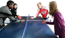 KHAMPA Table Tennis Net and Post Set, 120" Four Way Ping Pong Kit, QuadPong - Po