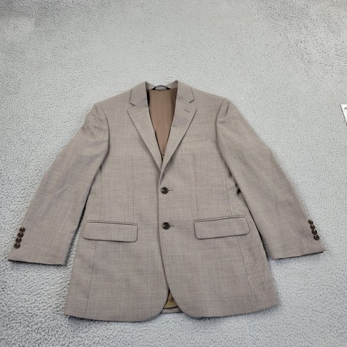 Jos. A. Blazer Banca Uomo 38R Misto Lana Taupe Beige Tuta Giacca Cappotto Sportivo