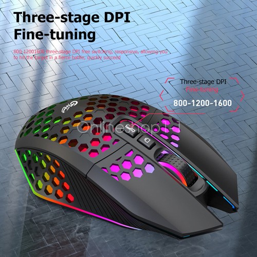 Wireless Gaming Mouse X801 USB Ergonomic Optical LED Office Mice for Laptop PC - Picture 9 of 14