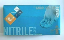 The Safety Zone Standard Blue Powdered Nitrile Gloves - Box of 100 - Size SMALL