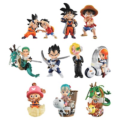 DRAGONBALL ONE PIECE Dream Fusion Figure Goku Vegeta Luffy Zoro