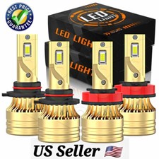 4x 9005 H11 Combo LED Headlight High Low Beam Bulbs Kit 6000K Super White Bright