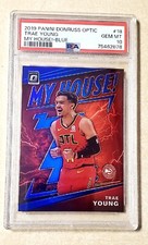 2019-20 Panini Donruss Optic Trae Young My House Blue Holo /85 PSA 10 Gem Mint