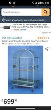 used X-large macaw bird cage With arched top 65'Hx32Lx23w excellent condition