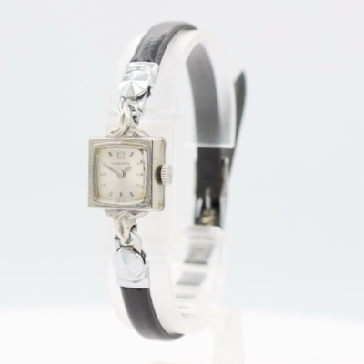 Vintage Longines Linen Bezel Ladies Mechanical Wristwatch 410 Swiss 10k White GF Vintage Longines Linen Bezel Ladies Mechanical Wristwatch  main image 3