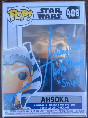 Funko POP アソーカ・タノ アシュリー・エクスタイン サイン入り Ashley Eckstien Signed Ahsoka Tano Star Wars Funko Pop. Snips Insc