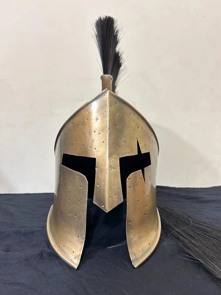Fantasia de filme Spartan Warrior capacete danificado Rei Leônidas 300 para cosplay adereço - Imagem 2 de 4