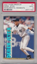 2001 Fleer Premium Derek Jeter Debut Monumental Moments 1 of 5 Yankees #1 PSA 9