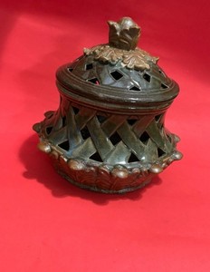 Ceramic Glazed Potpourri or candy brown ceramic porcelain crock bowl