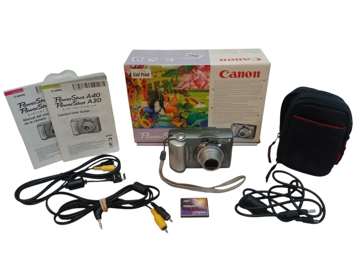 Canon PowerShot A40 2.0 MP Avec étui - Appareil Photo Numérique Vintage