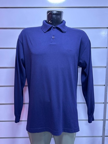 Loewe, Vintage LOEWE Madrid 1846 Long Sleeve Polo Shirt Italy 80s 90s Navy Blue