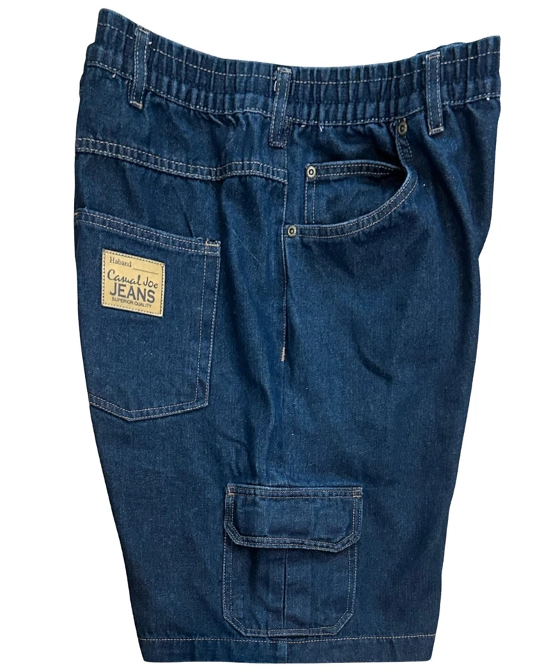 Haband Casual Joe Men's Denim Shorts Cargo Elastic Waist Size 40 - Image 2 of 4