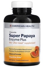 Image of Super Papaya Enzyme, 360 Chewable Tablets, AMERICAN HEALTH, After Meal, UK