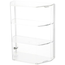 Plymor Acrylic Locking Case with Sliding Back, 2 Shelves, 12.75" x 10.5" x 5.5"