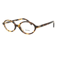MIU MU MU 01XV VAU101 Honey Havana Round Women Eyeglasses Rxable AUTHENTIC