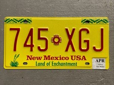 NEW MEXICO LICENSE PLATE ZIA LAND OF ENCHANTMENT RANDOM LETTERS/NUMBERS NICE!!