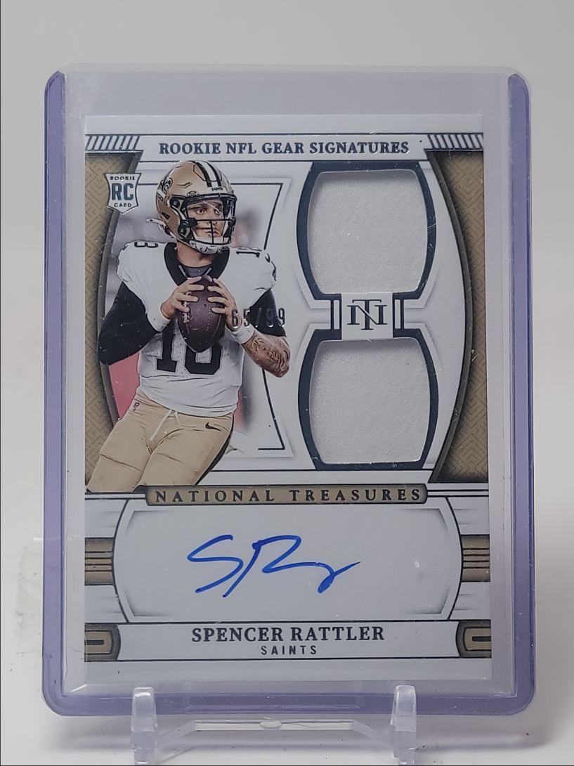 Spencer Rattler Panini National Treasures Rookie NFL Gear Signature Combos #SRR Base