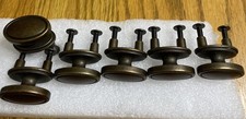VTG Brown Brushed Brass 1 inch Pull Drawer Cabinet w/Screws 6 pc