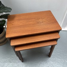 Danish Midcentury Modernist Nest of Three Tables in Teak & Rosewood