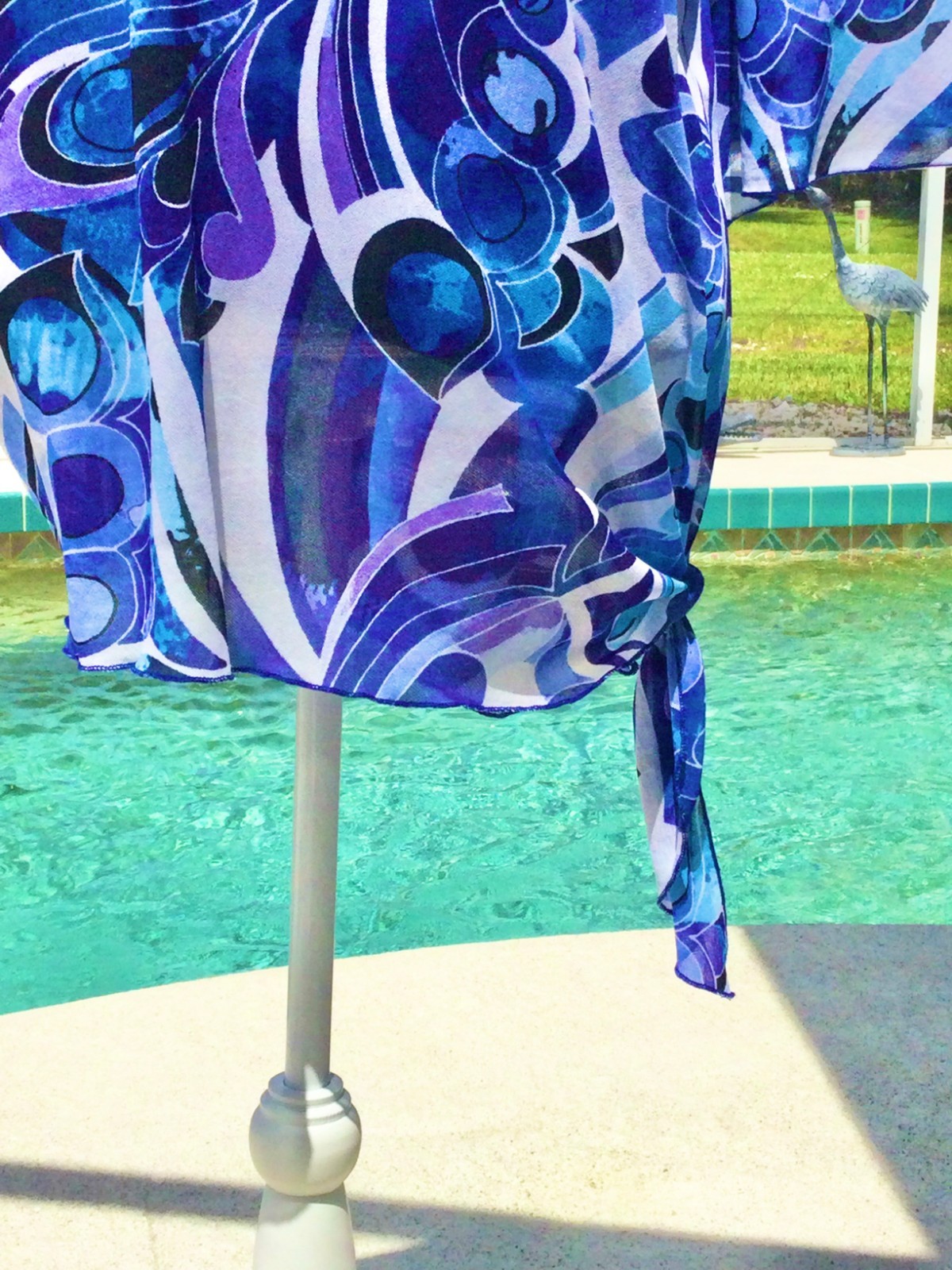 CHICOS Multi Blue,White DRAMATIC Geometric  Dolma… - image 5