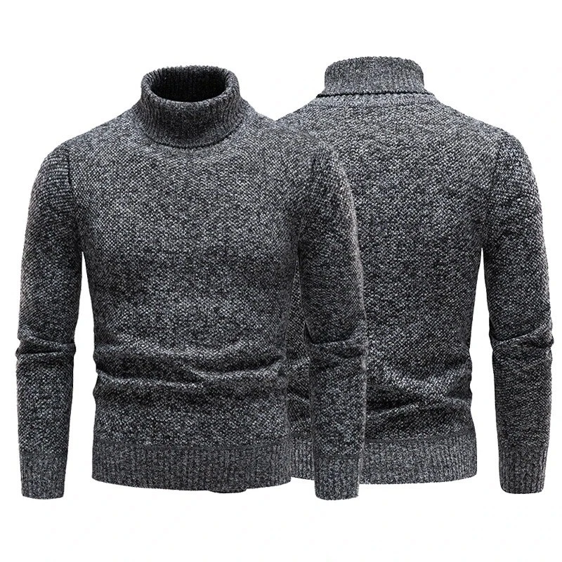 Herren Fleece Pullover Rollkragen Slim Fit Warm Herbst Winter Luxus Jumper - Bild 3 von 4