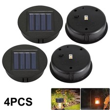 4 Pack DIY Solar Light Replacement Top with LED Bulbs Solar Panel Lantern Lid UK