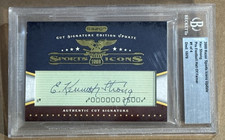 E Ken neth Strong 2009 Razor Sports Icons Autograph Cut Check Signature #1/4 BGS
