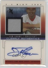 2004 Fleer E-X Clearly Authentics Black /50 Jim Thome #CAS-JT Patch Auto HOF 3kd