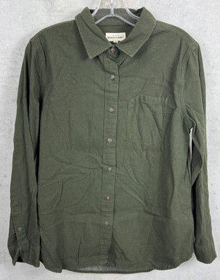 Bridge & Burn Dress Shirt Mens Medium Green Button Up Cotton L/S Pocket 125476
