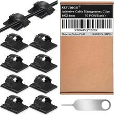 Adhesive Cable Holder Management Wire Clips 50 Pcs Black，Suitable for Black 