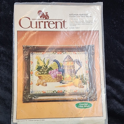 Current Kitchen Harvest Counter Cross Stitch Sampler 1982 5 X 7 New Sealed