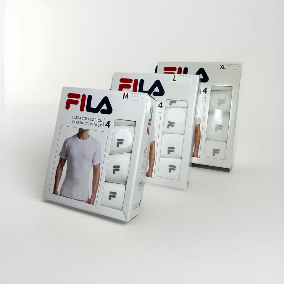 New FILA Men 4 Pack Cotton Crew Neck T-Shirts Ultra Soft Classic Tee Size M L XL - Image 3 of 4