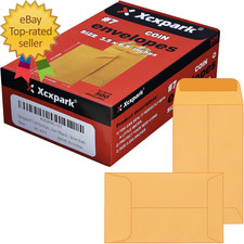 500 PCS 7 Coin Envelopes, 3.5 X 6.5 Inches Brown Kraft Envelopes