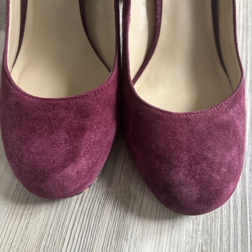 Ann Taylor suede Leather block heels in Burgundy Size 7.5 - Picture 6 of 9