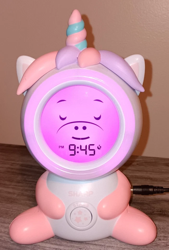 Sharp Time to Wake Unicórnio Treinador de Sono Relógio Digital Iluminado Infantil com Projetor - Imagem 4 de 4