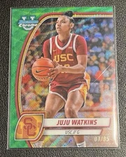 2024-25 Bowman University Chrome - JuJu Watkins #37 Green Wave Refractor /85...