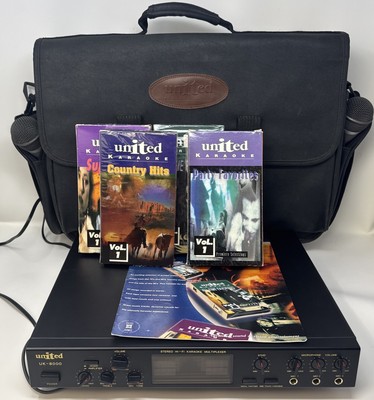 United Uk-8000 Karaoke Multiplexer, 4 Volumes & 2 Microphones W Original Case