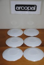 Lot Arcopal Modèle Narcisse - 7 Assiettes Plates, 7 Dessert, 1 Plat Creux - Vintage Blanc