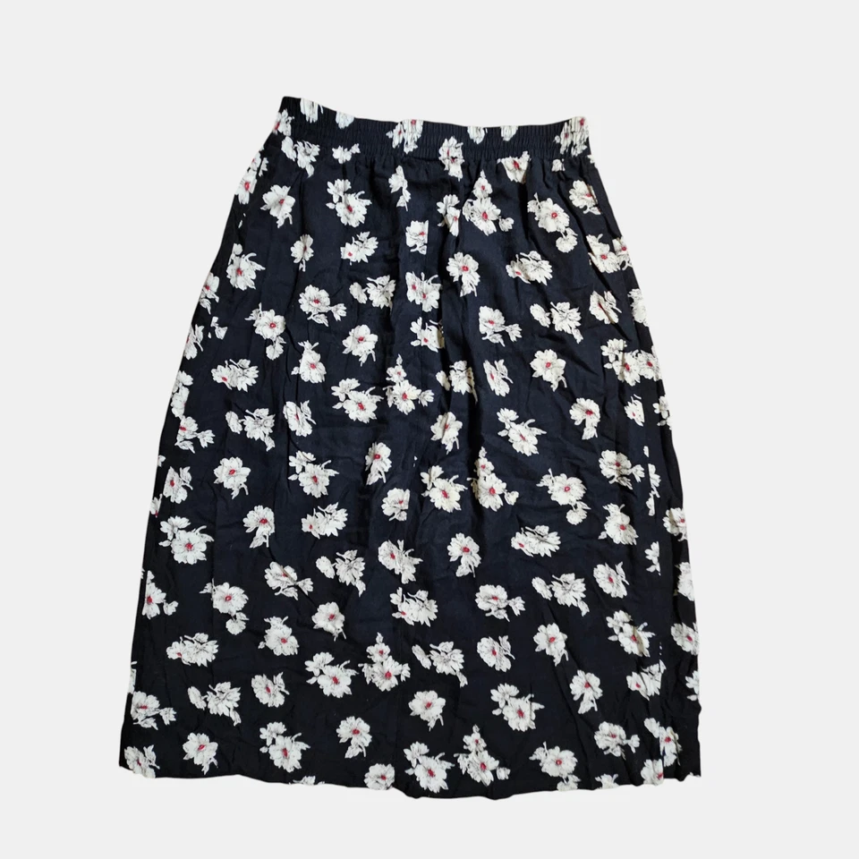 Vintage Norton McNaughton Petite Floral Pleated Midi Skirt 6 Cottagecore 90s - Image 2 of 4