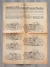 Rare 1915 Harley-Davidson Advertising Cuts Sheet From H-D Dealer Bulletin
