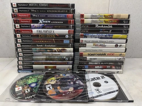 Lot Of 30 PS2 PS3 Games Mortal Kingdom Hearts Fantasy Spyro LOTR ~ UNTESTED READ