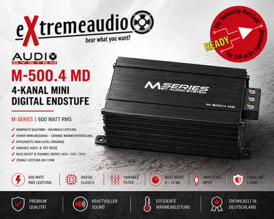 Audio System M-500.4 MD 4-Kanal MINI Digital Endstufe Verstärker M-SERIES 600 W