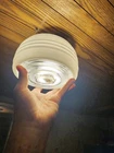 Art Deco Clear & White MilkGlass Ceiling Flush Mount MCM Light Cover Vintage